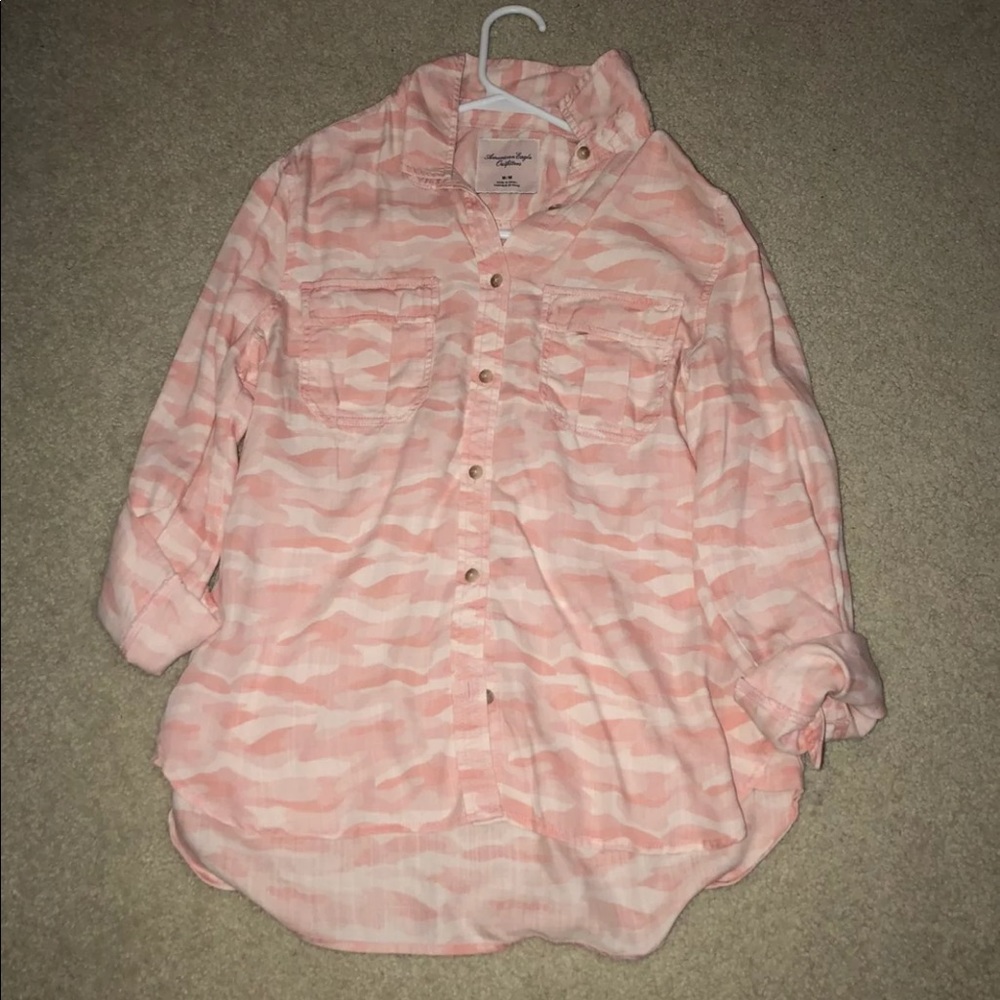 American Eagle camo flannel